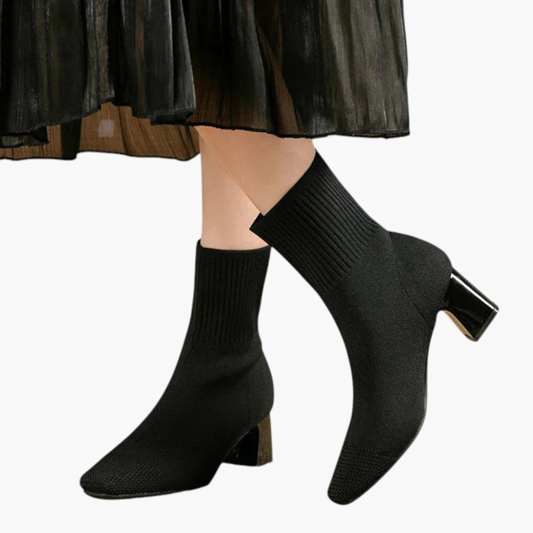 Botas cómodas para mujer con tacón alto y superficie texturizada