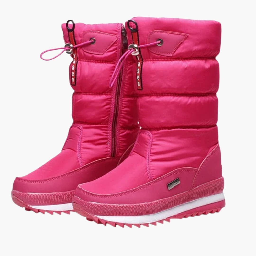 Bottes d’hiver femme avec fermeture zippée latérale et semelle texturée antidérapante