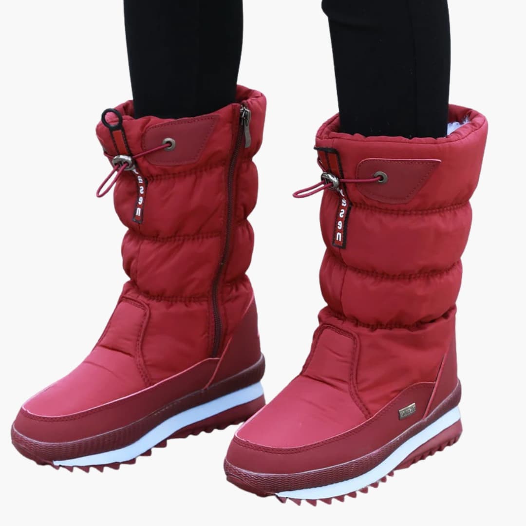 Bottes d’hiver femme avec fermeture zippée latérale et semelle texturée antidérapante