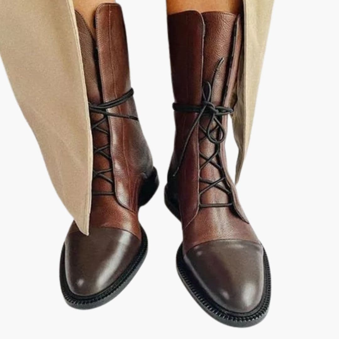 Bottes femme à lacets avec petit talon