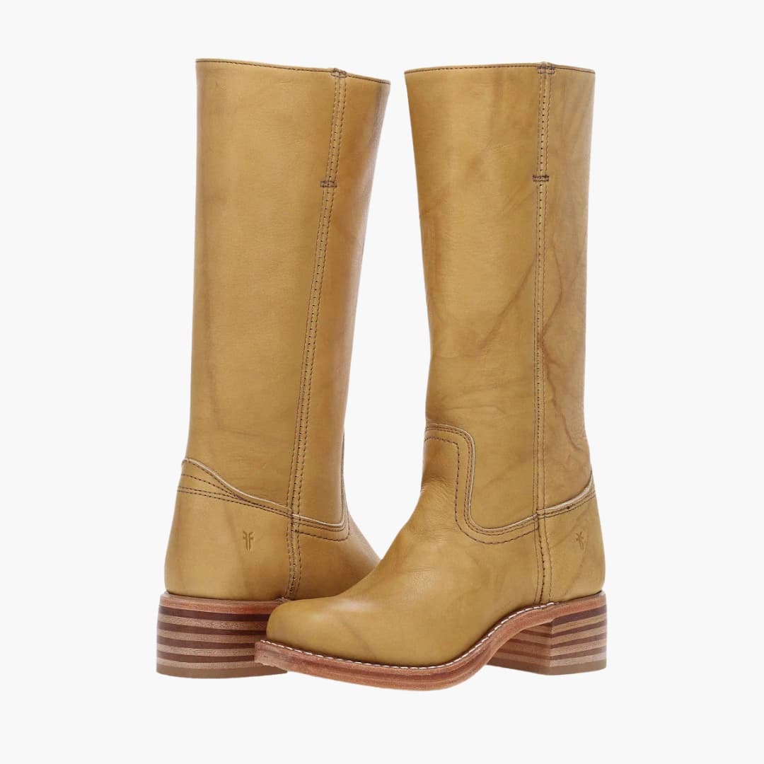 Bottes femme hautes avec talon bloc et surpiqûres