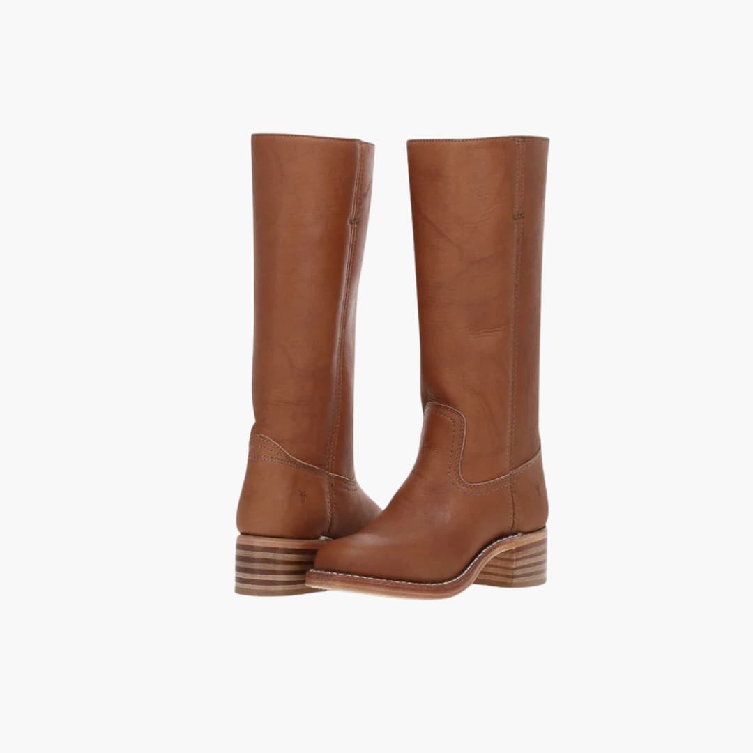 Bottes femme hautes jusqu’au genou avec talon empilé et bout rond