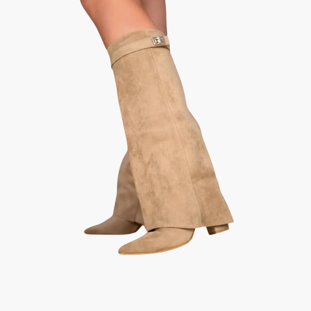 Bottes hautes femme avec tige fine et talon robuste