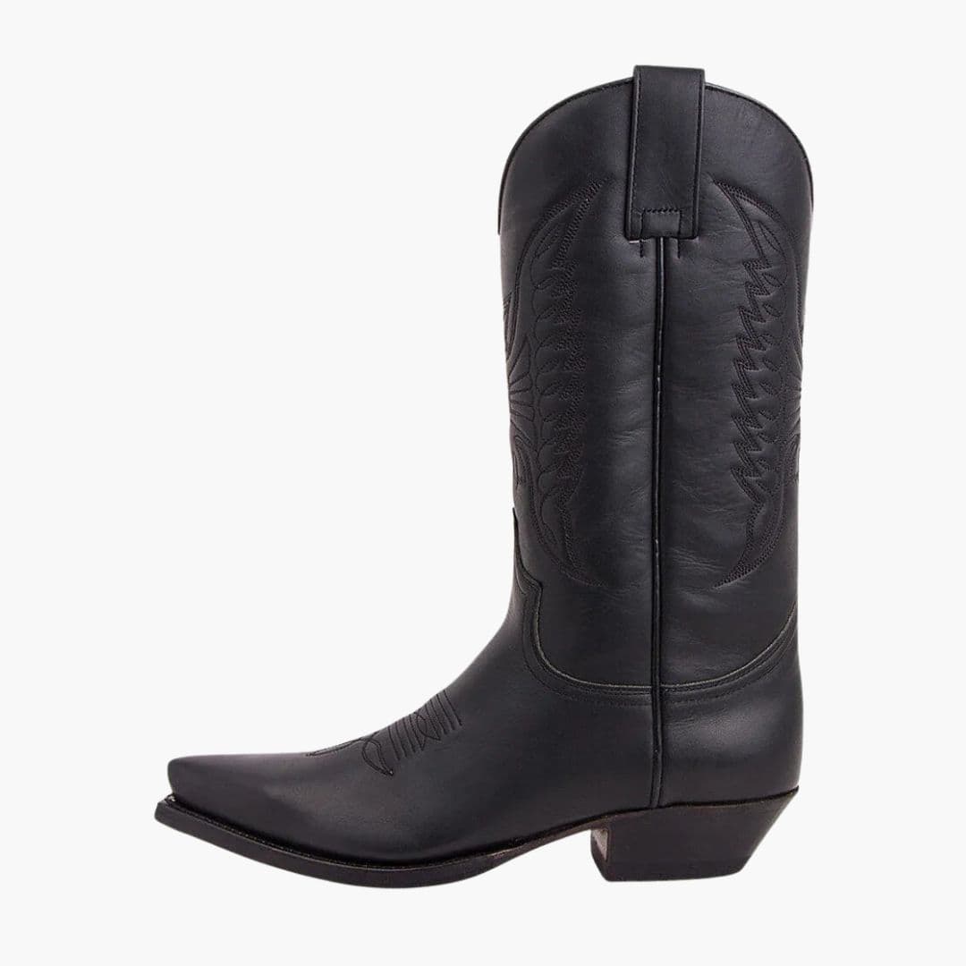 Bottes western femme à tige brodée et bout pointu