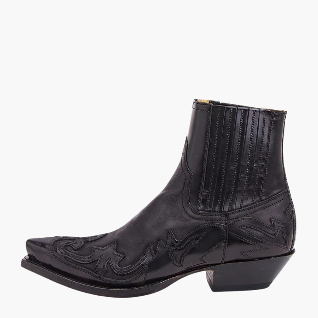 Bottines femme style western avec surpiqûres et talon bloc