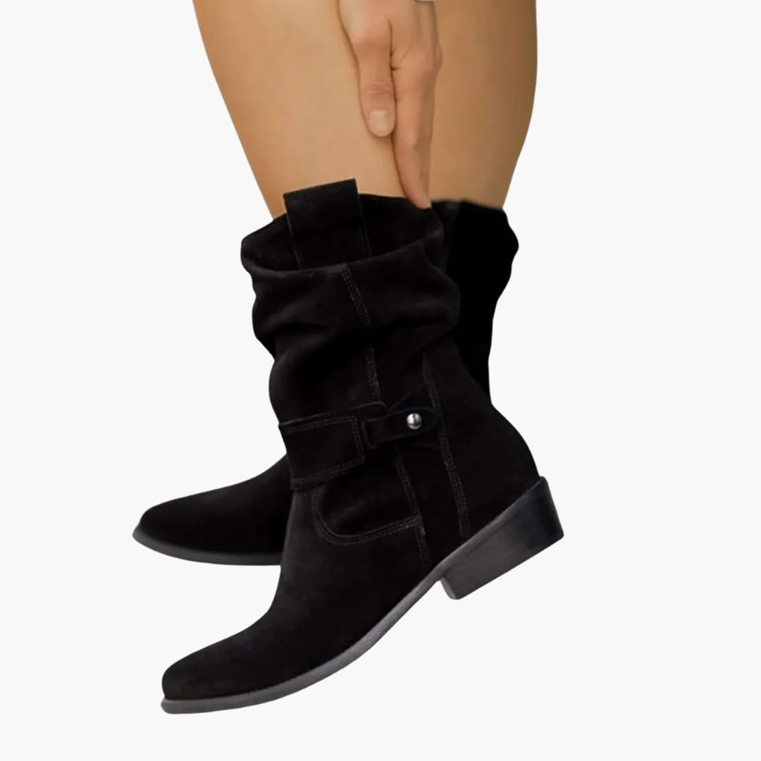 Bottines pour femmes avec fermeture éclair latérale et détail de sangle