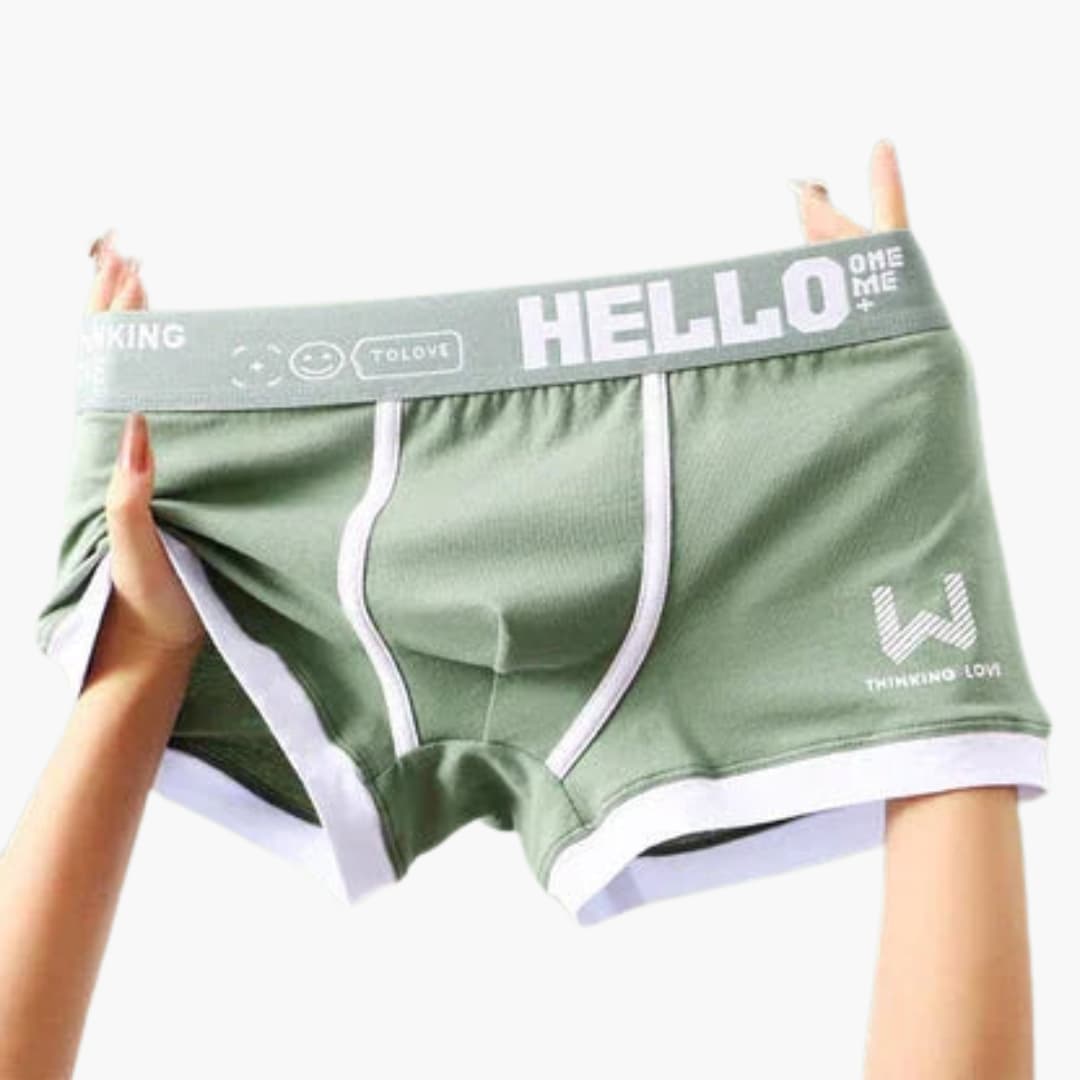 Boxer pour homme avec ceinture élastique et bordure contrastée
