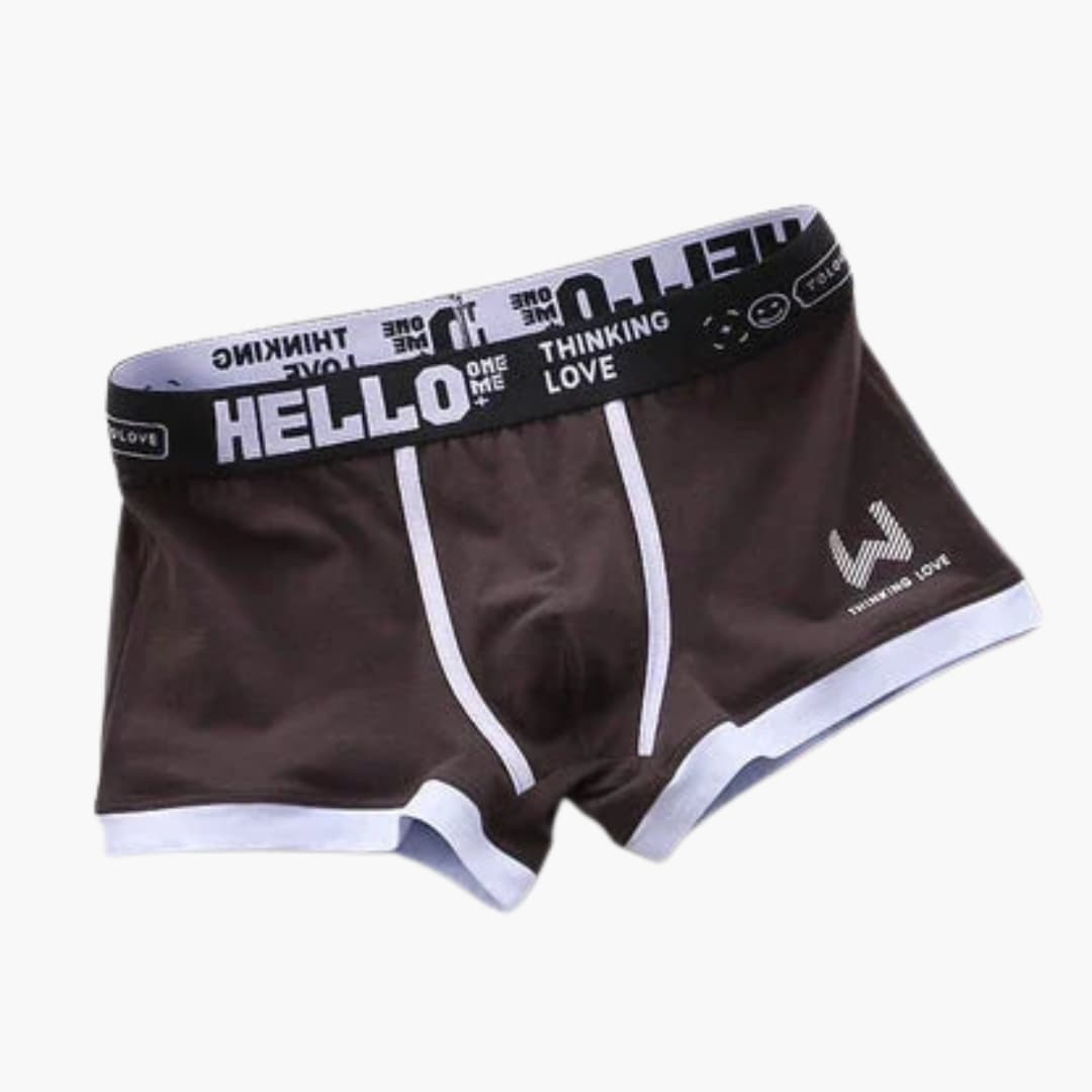 Boxer pour homme avec ceinture élastique et bordure contrastée