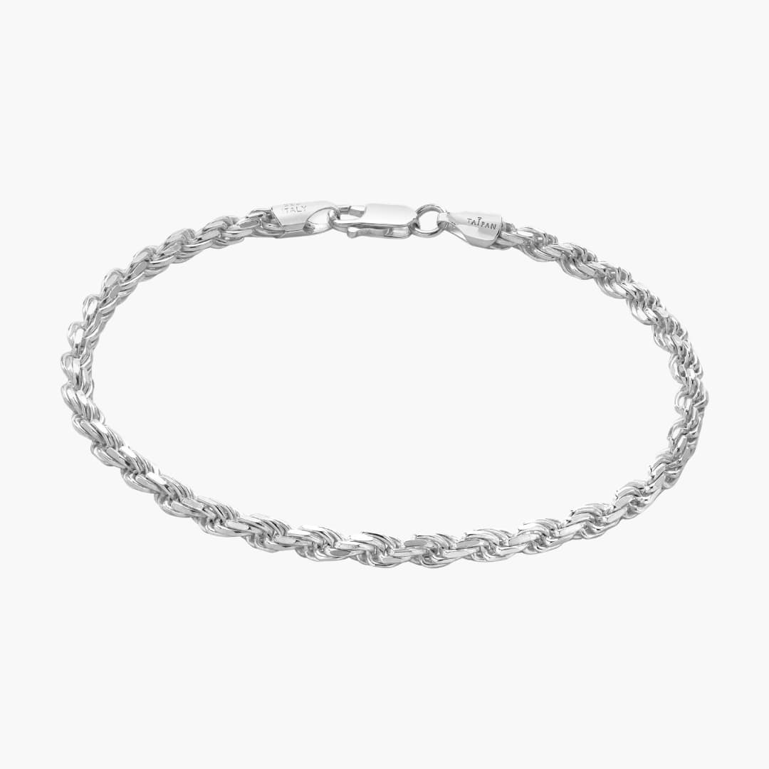 Bracelet chaîne torsadée pour homme avec fermoir
