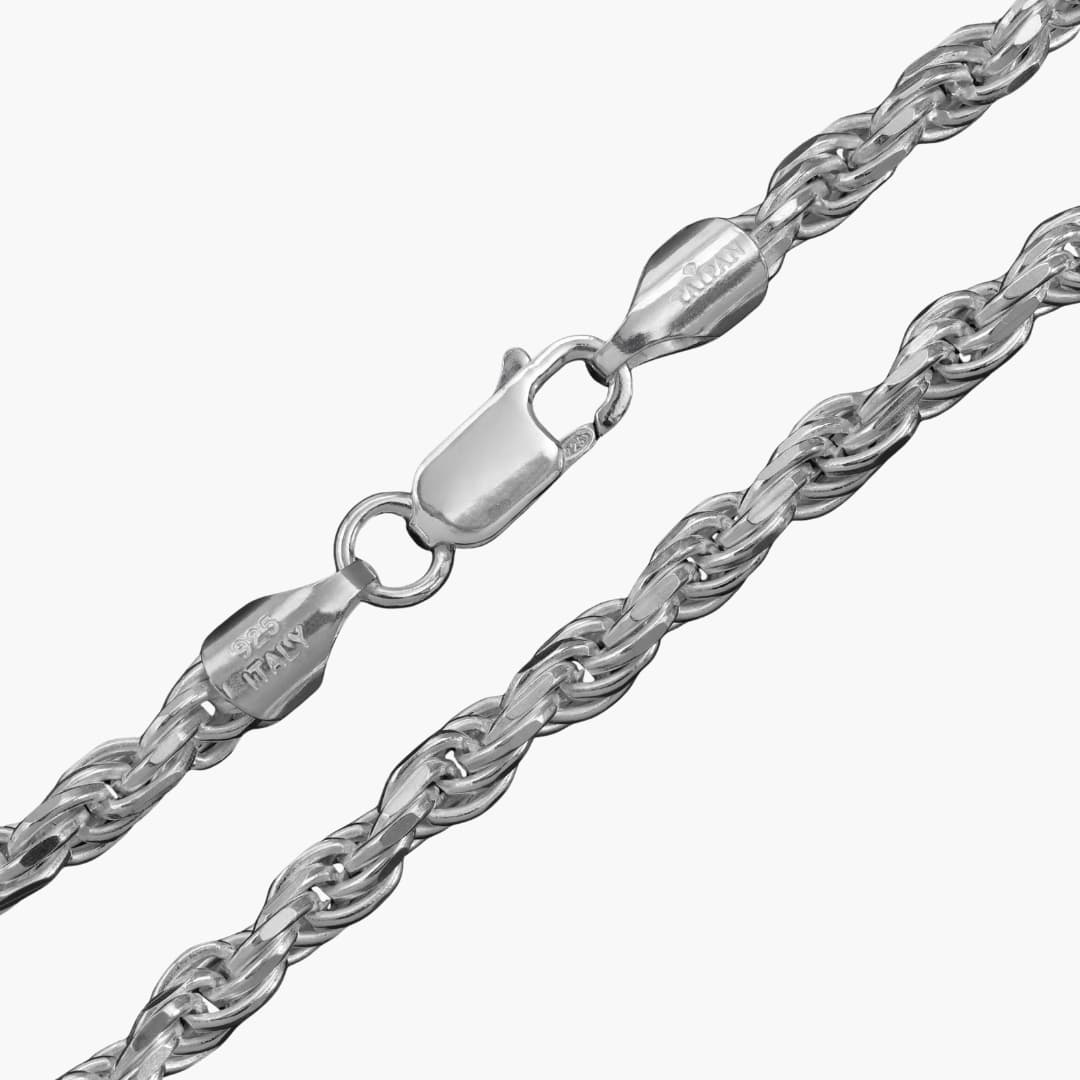 Bracelet chaîne torsadée pour homme avec fermoir
