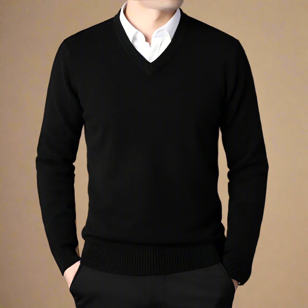 Novant Pull col V | Pull business casual élégant à col V pour hommes