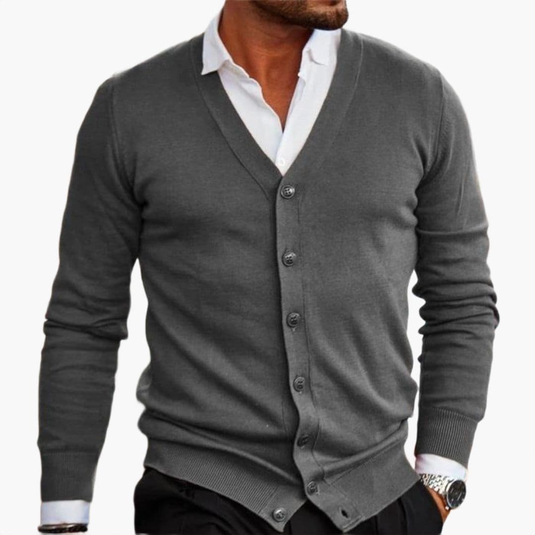 Cardigan Col V Pour Homme avec Boutons