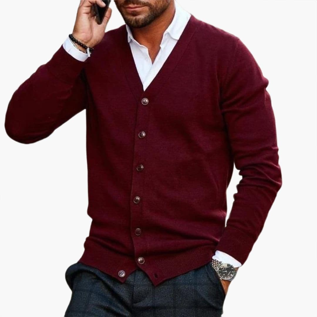 Cardigan Col V Pour Homme avec Boutons