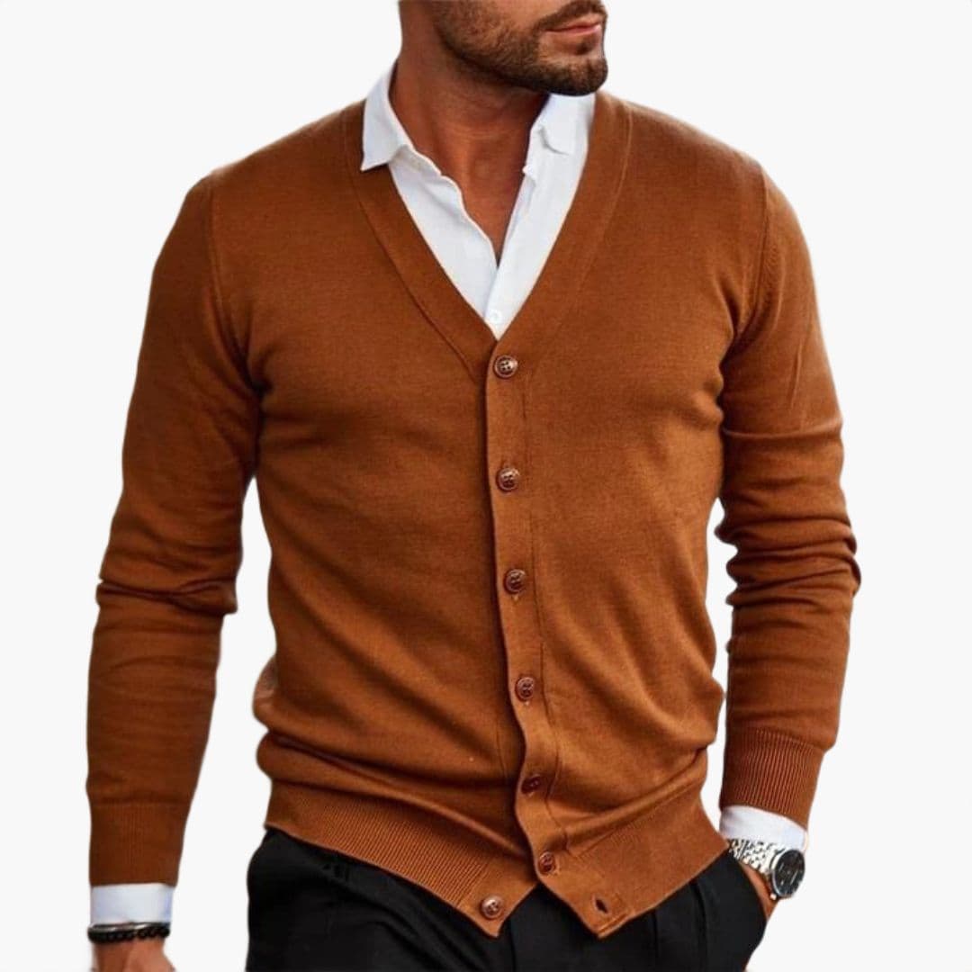 Cardigan Col V Pour Homme avec Boutons