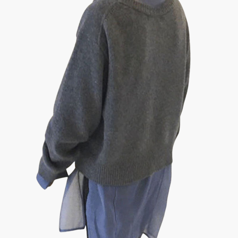 Cardigan en maille pour femme avec boutons asymétriques et col rond