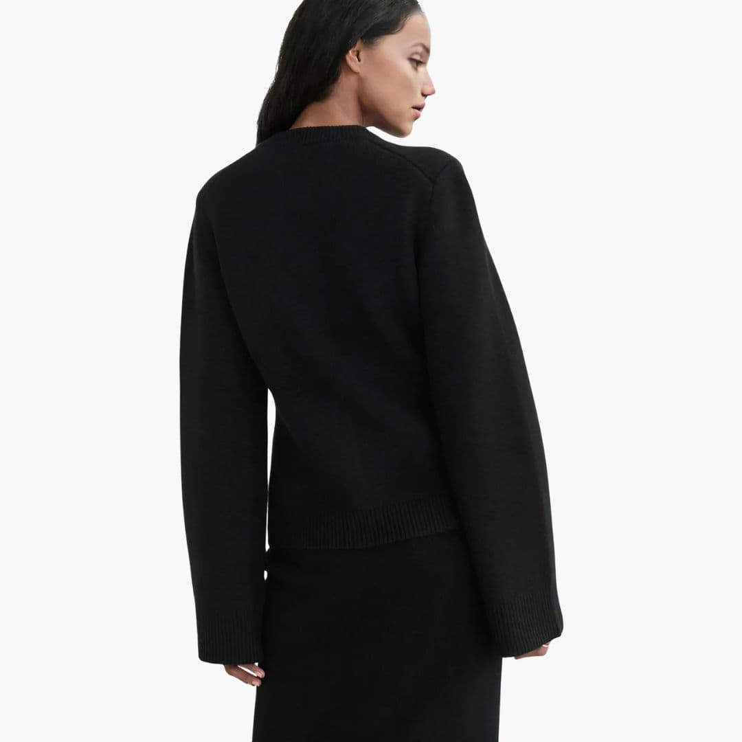 Cardigan femme à manches évasées et fermeture à boutons