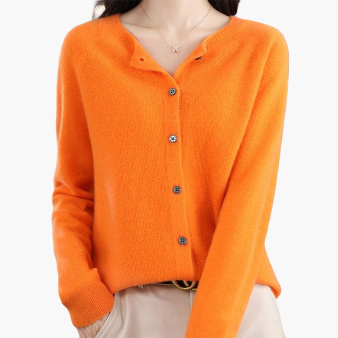 Cardigan femme col rond avec fermeture à boutons