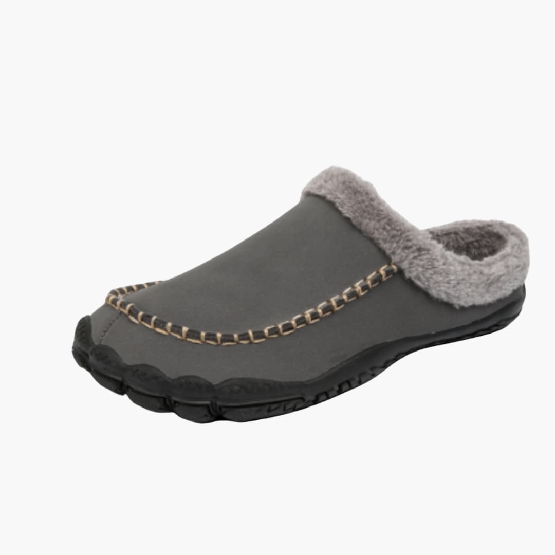 Chaussons Homme Sans Fermeture avec Semelle Antidérapante et Intérieur Tissu