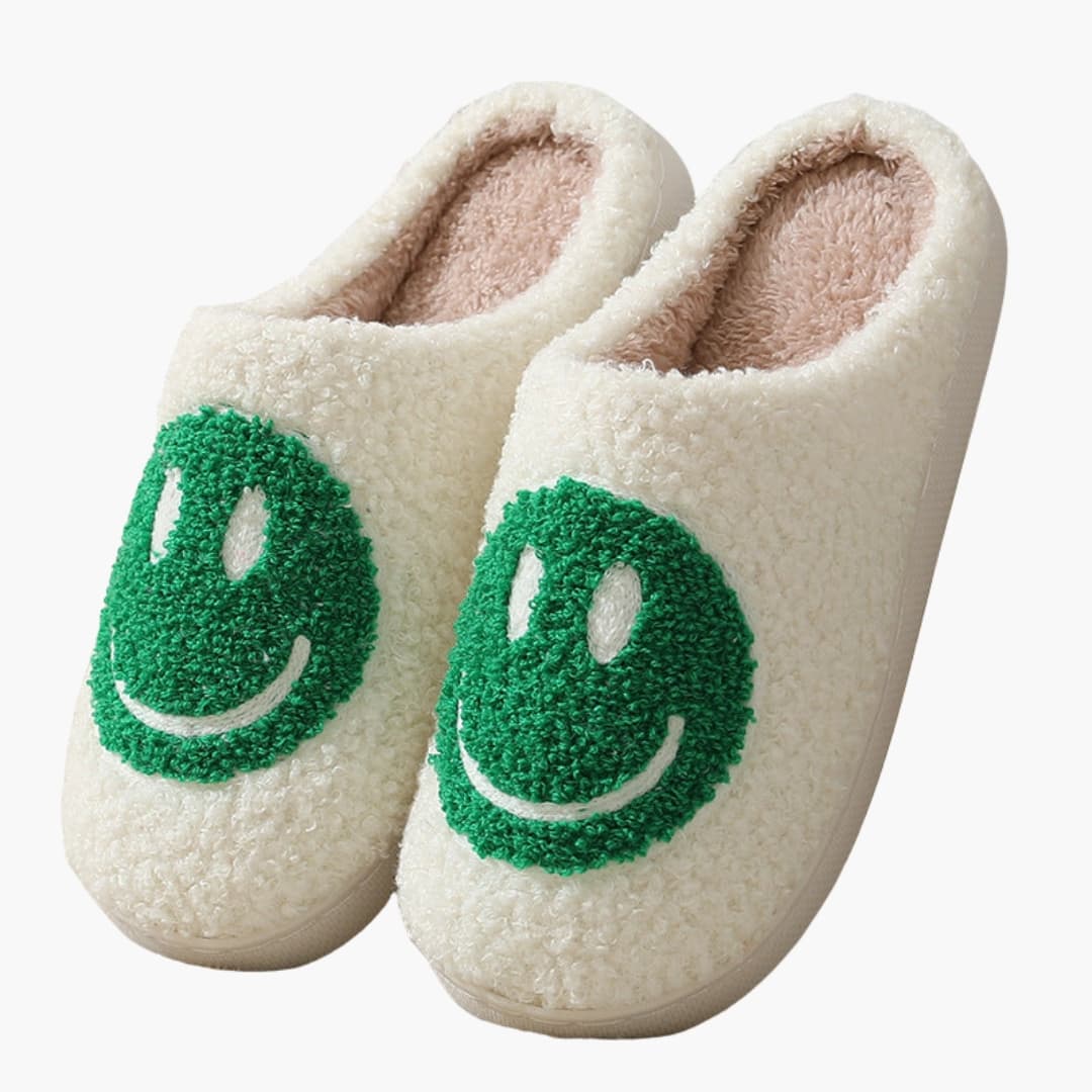 Chaussons unisexe avec tige à motif et semelle antidérapante