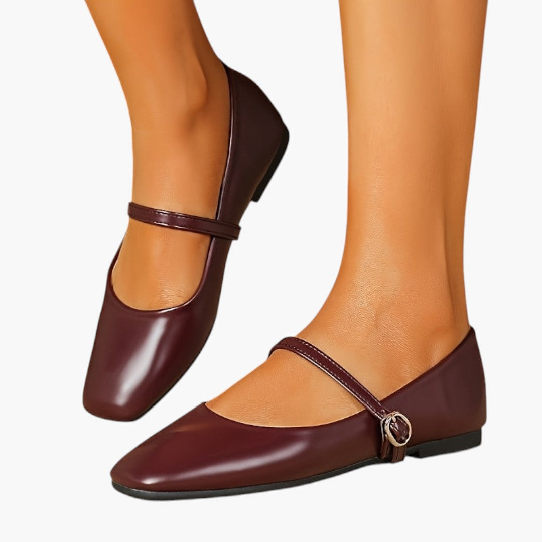 Chaussures Mary Jane Femme avec Bride Boucle et Bout Rond