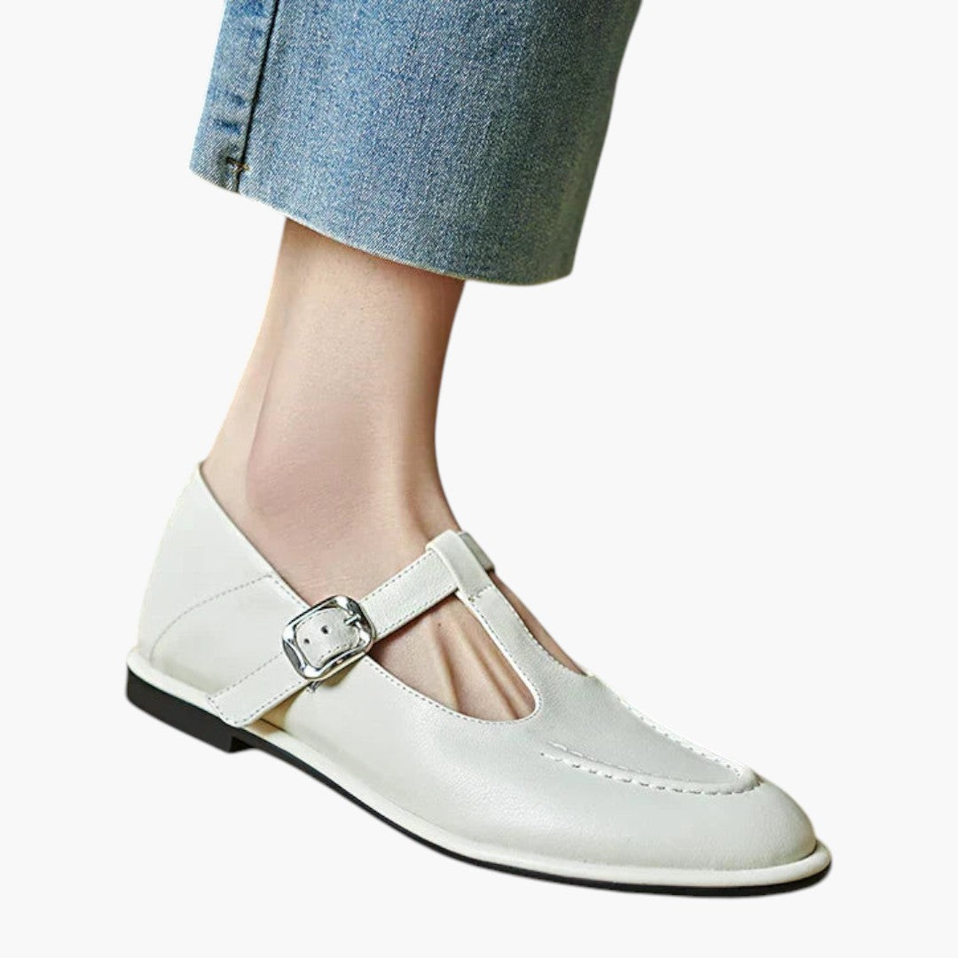 Chaussures Mary Jane Plates Femme avec Brides T et Talon Bas