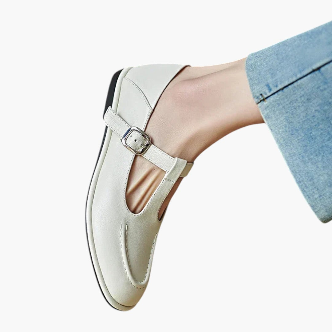 Chaussures Mary Jane Plates Femme avec Brides T et Talon Bas