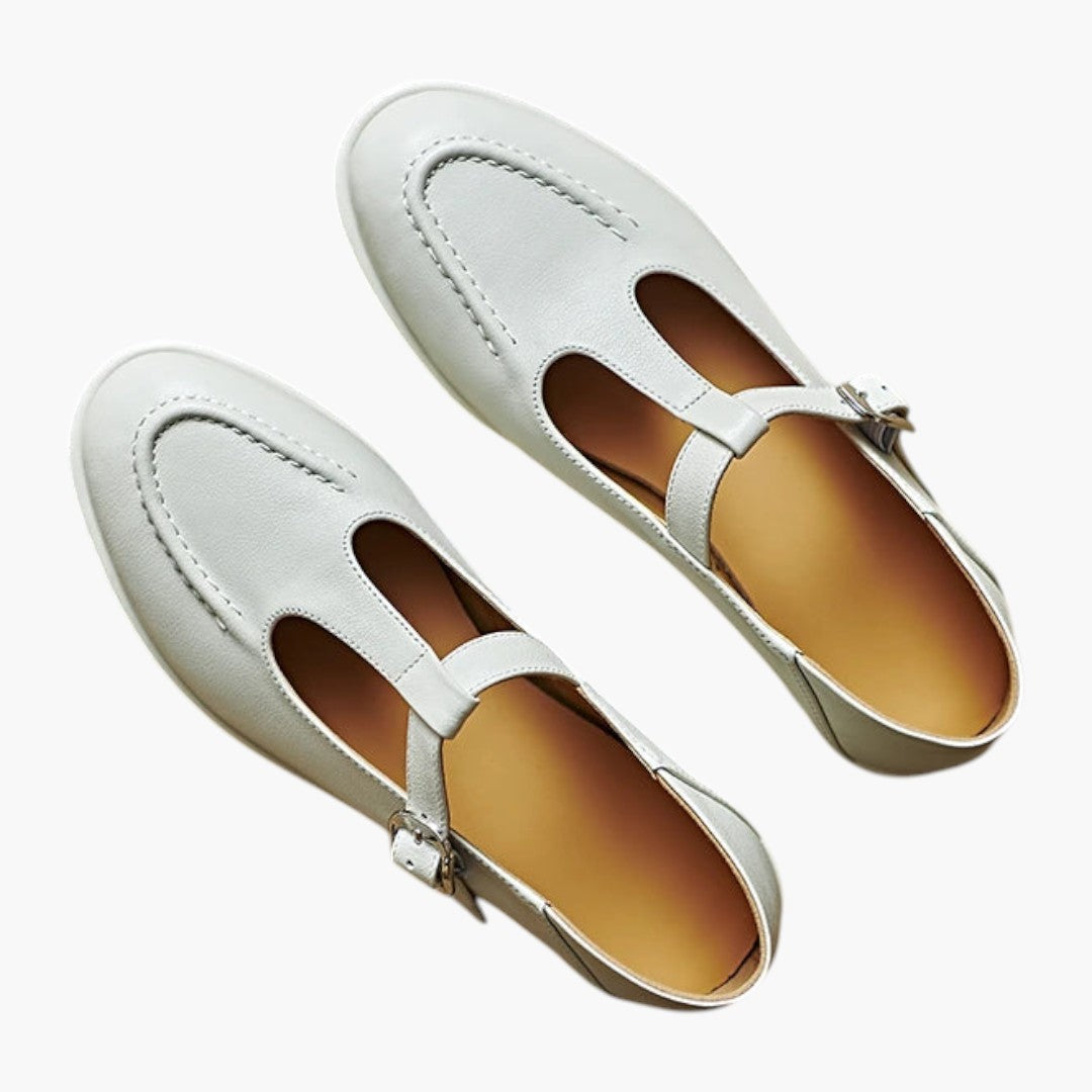 Chaussures Mary Jane Plates Femme avec Brides T et Talon Bas