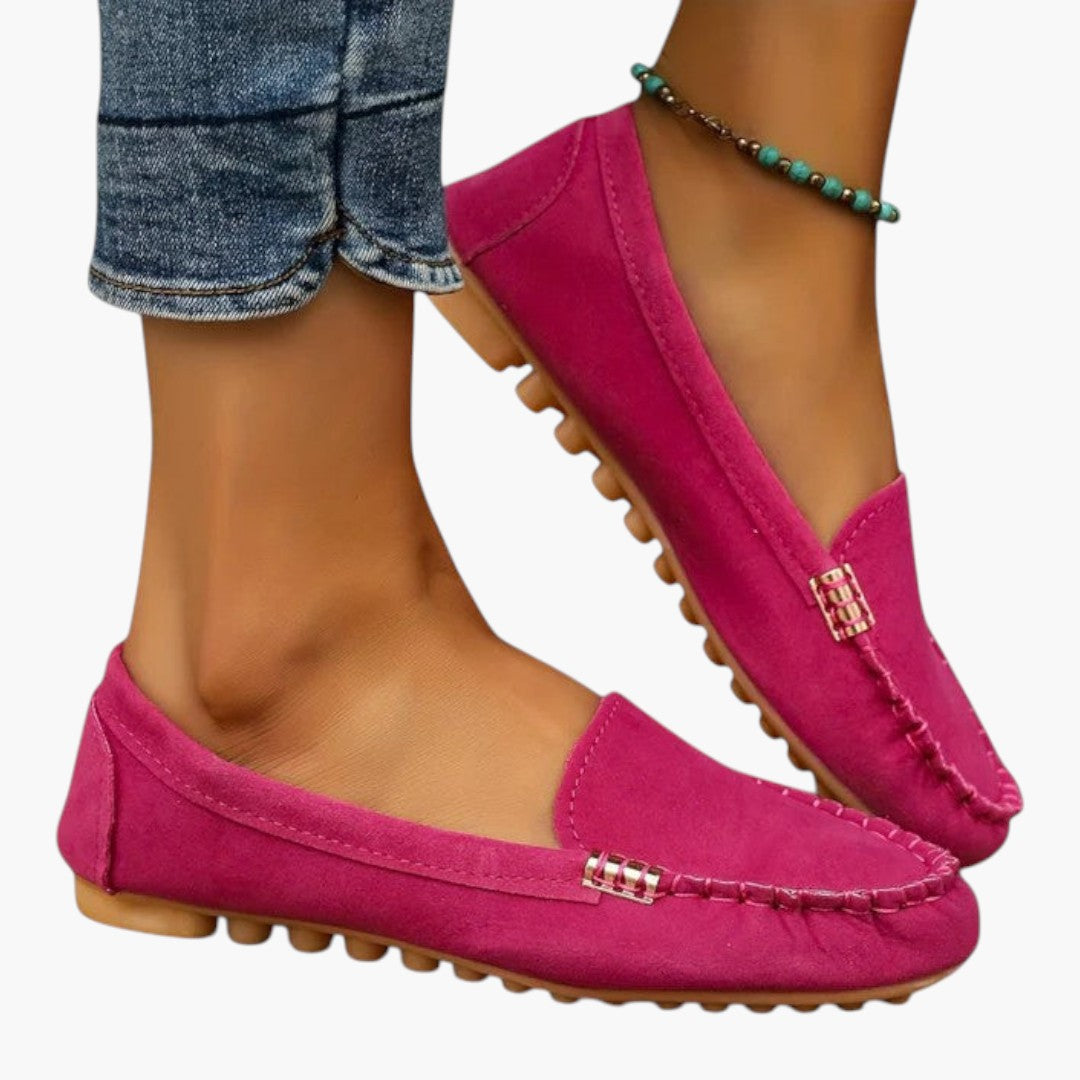 Chaussures Mocassins Femme a Semelle Plate et Détail Métallique