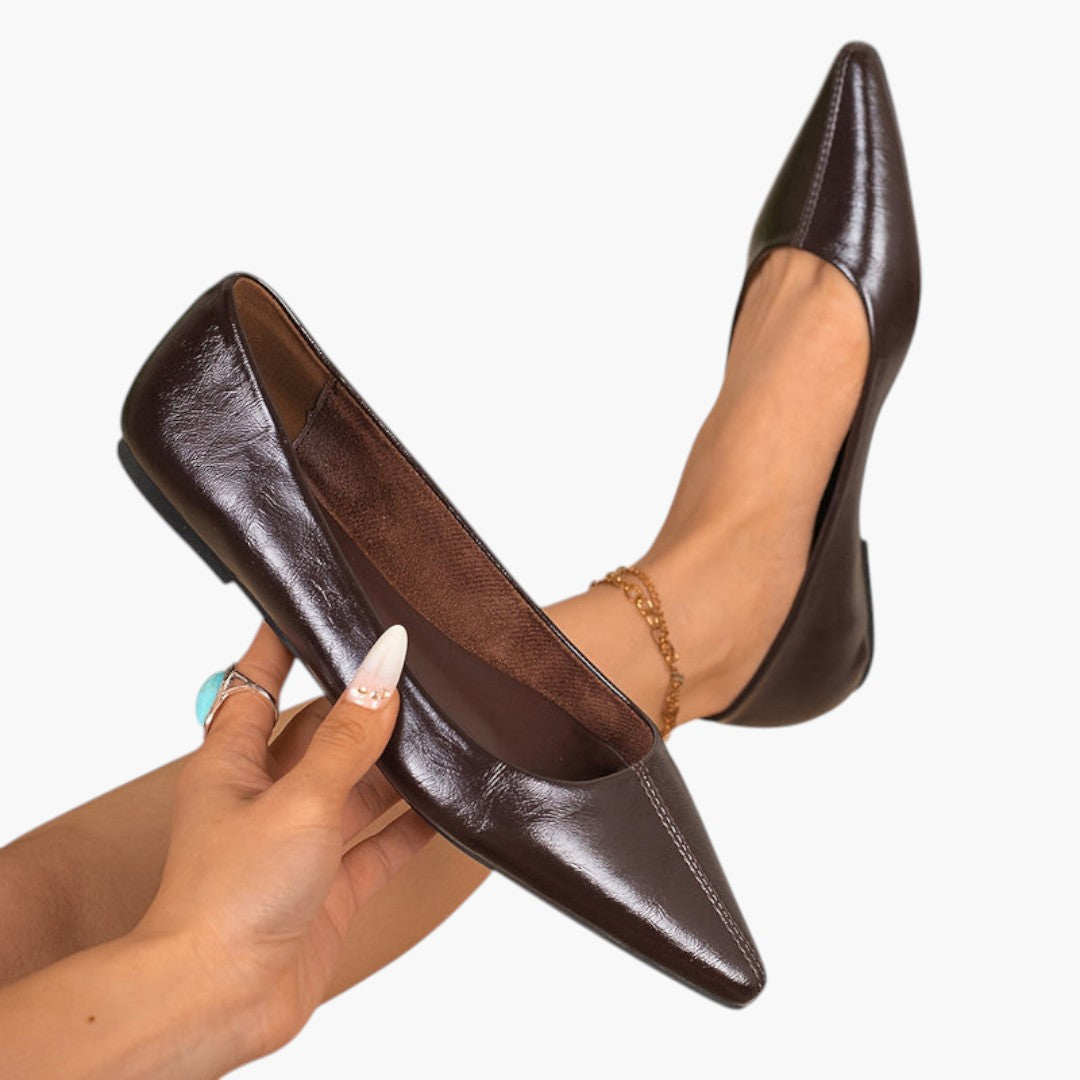 Chaussures plates femme avec bout pointu et semelle coussinée