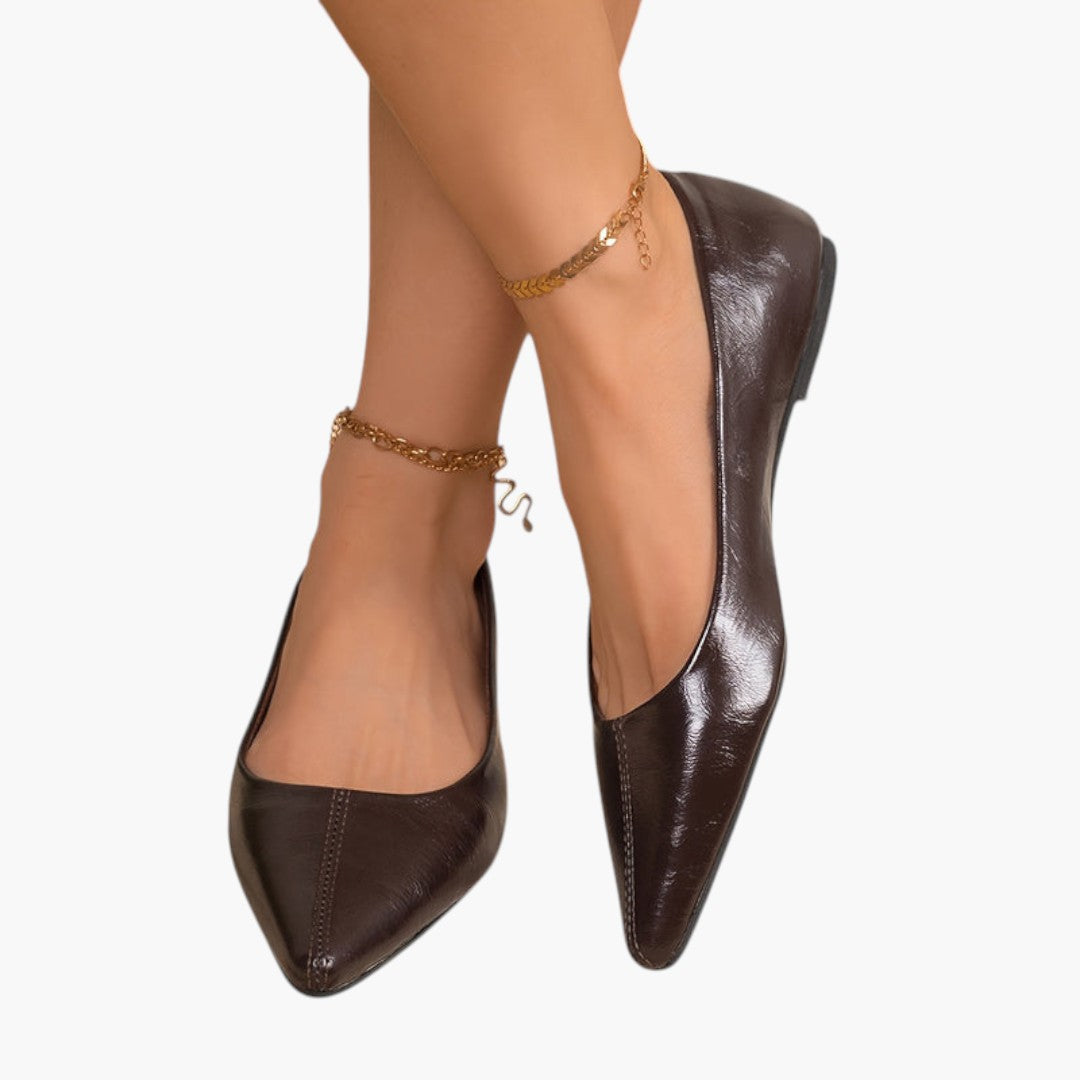 Chaussures plates femme avec bout pointu et semelle coussinée