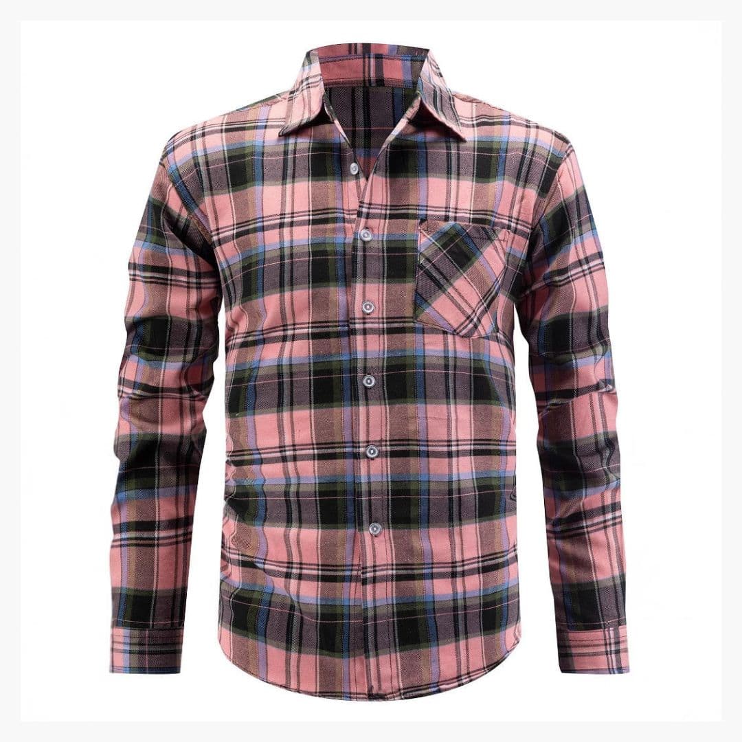 Chemise Femme à Carreaux en Flanelle avec Poche Poitrine
