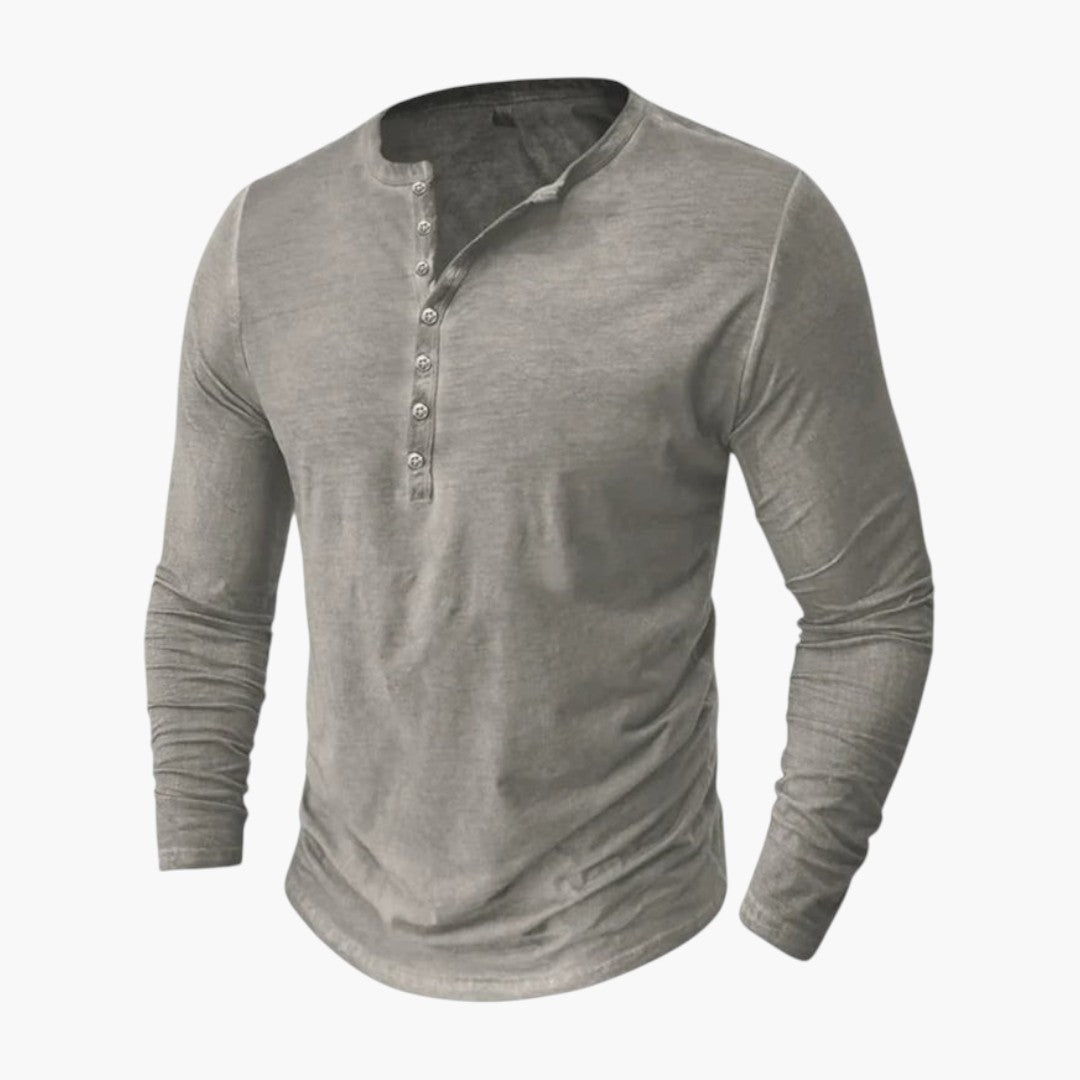 Chemise Henley Homme a Patte Boutonnée