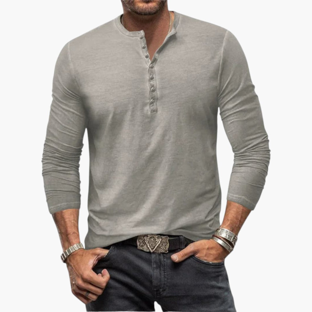 Chemise Henley Homme a Patte Boutonnée
