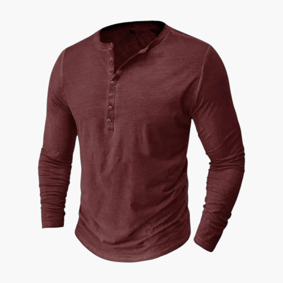 Chemise Henley Homme a Patte Boutonnée