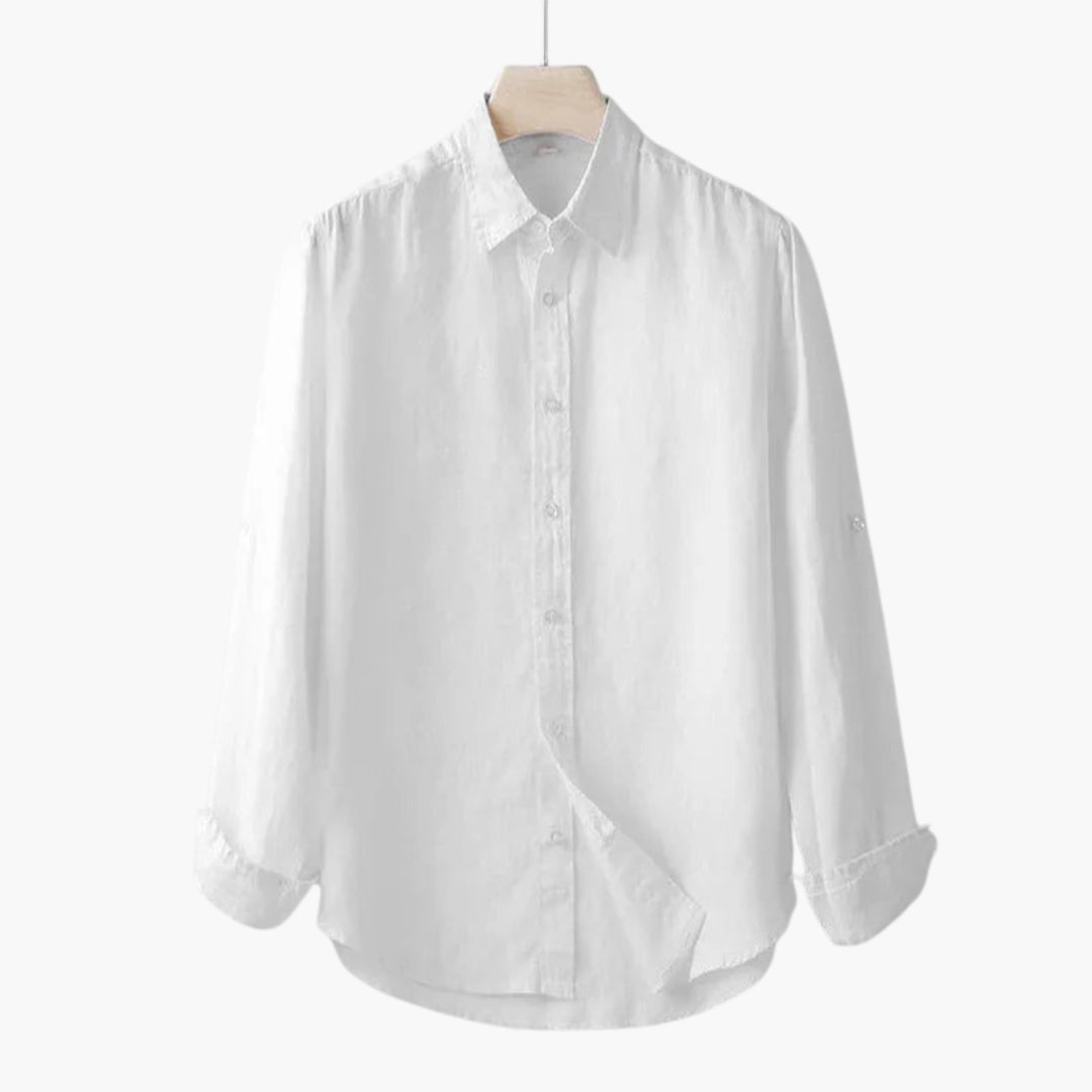 Chemise Homme à Manches Longues avec Col Pointu