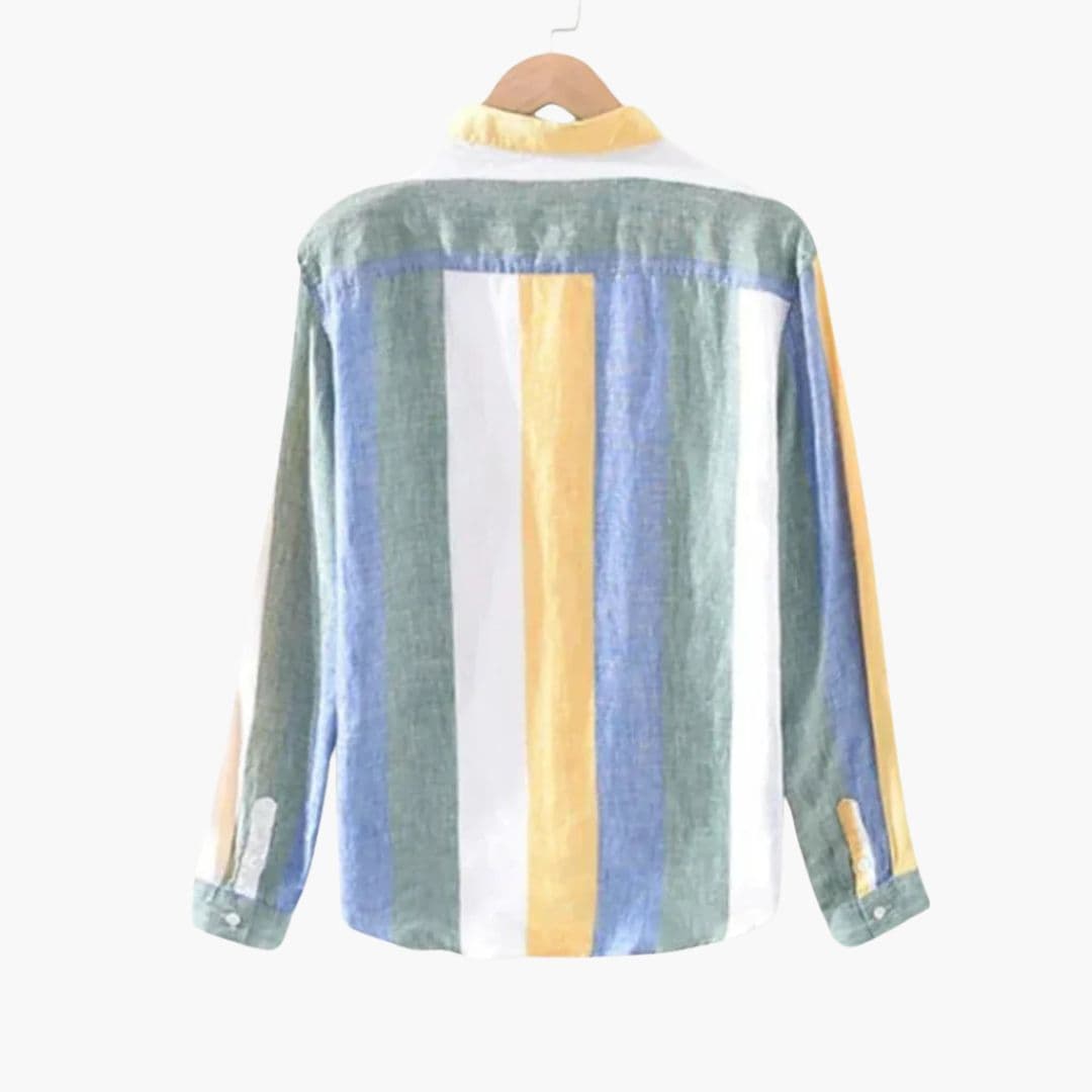 Chemise Homme à Manches Longues et Rayures Verticales