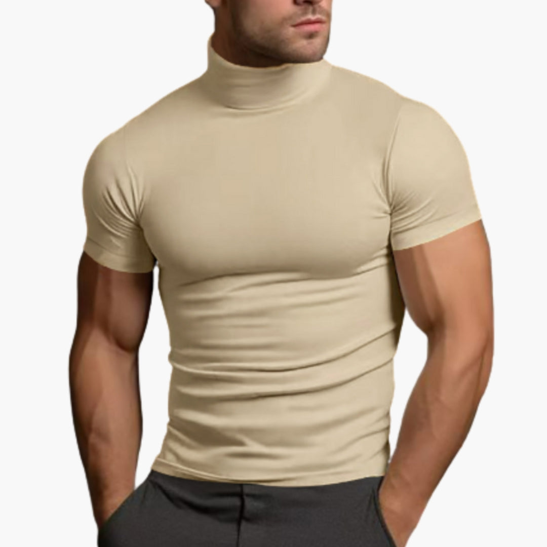 Chemise Homme avec Col Roulé et Manches Courtes