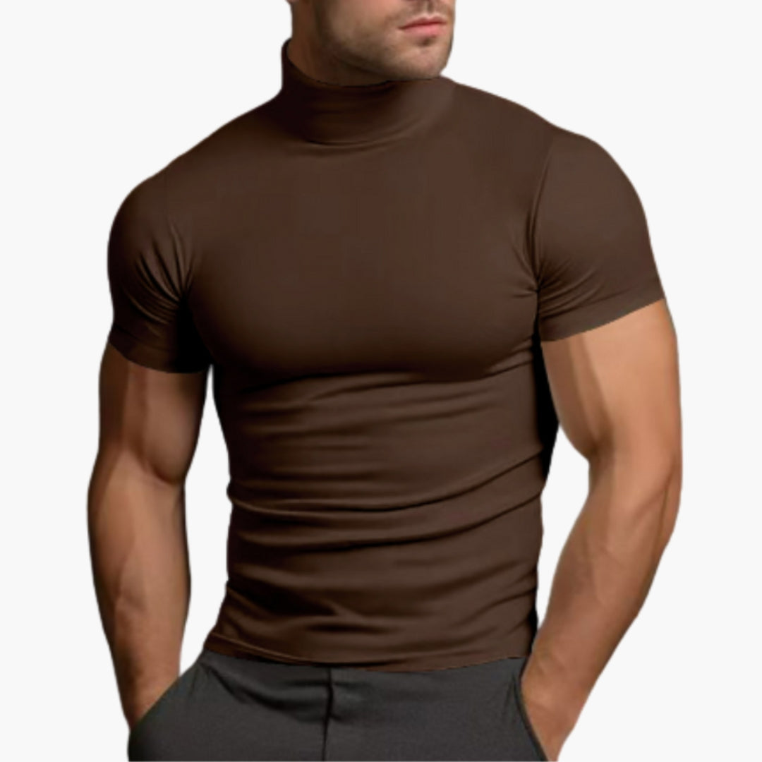 Chemise Homme avec Col Roulé et Manches Courtes