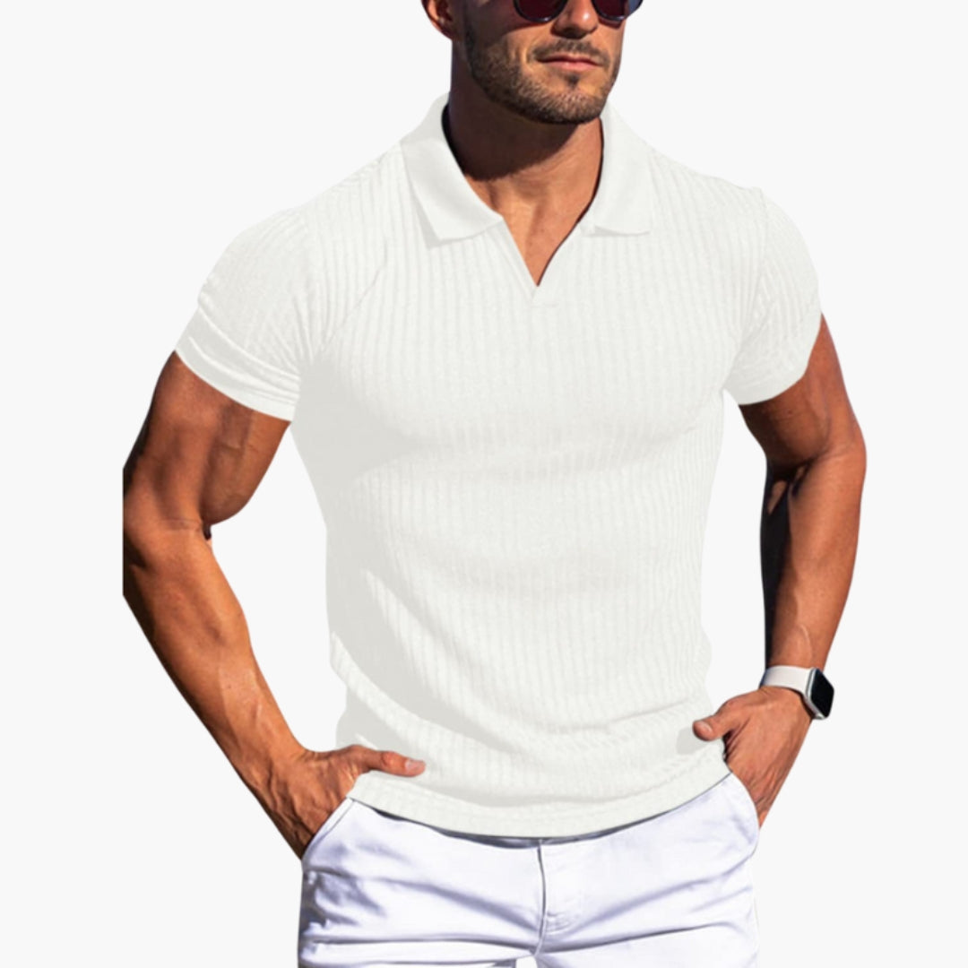 Chemise Polo Homme avec Col et Surface Côtelée