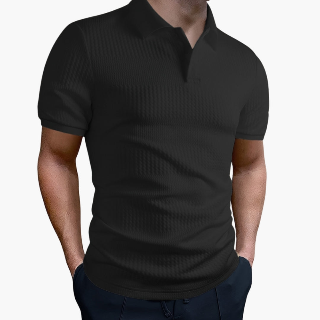 Chemise Polo Homme a Col et Surface Texturée