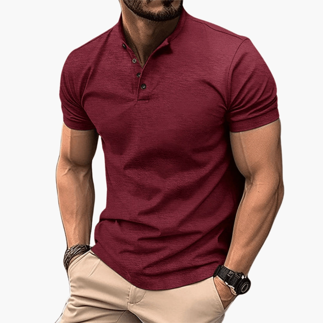 Chemise Polo Homme avec Encolure Henley