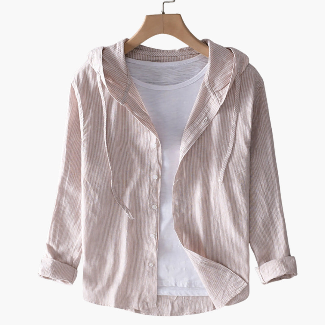 Chemise à capuche boutonnée pour femme