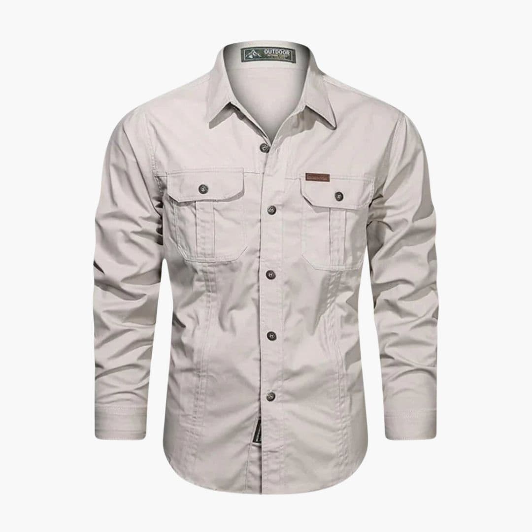 Chemise cargo homme à fermeture boutonnée