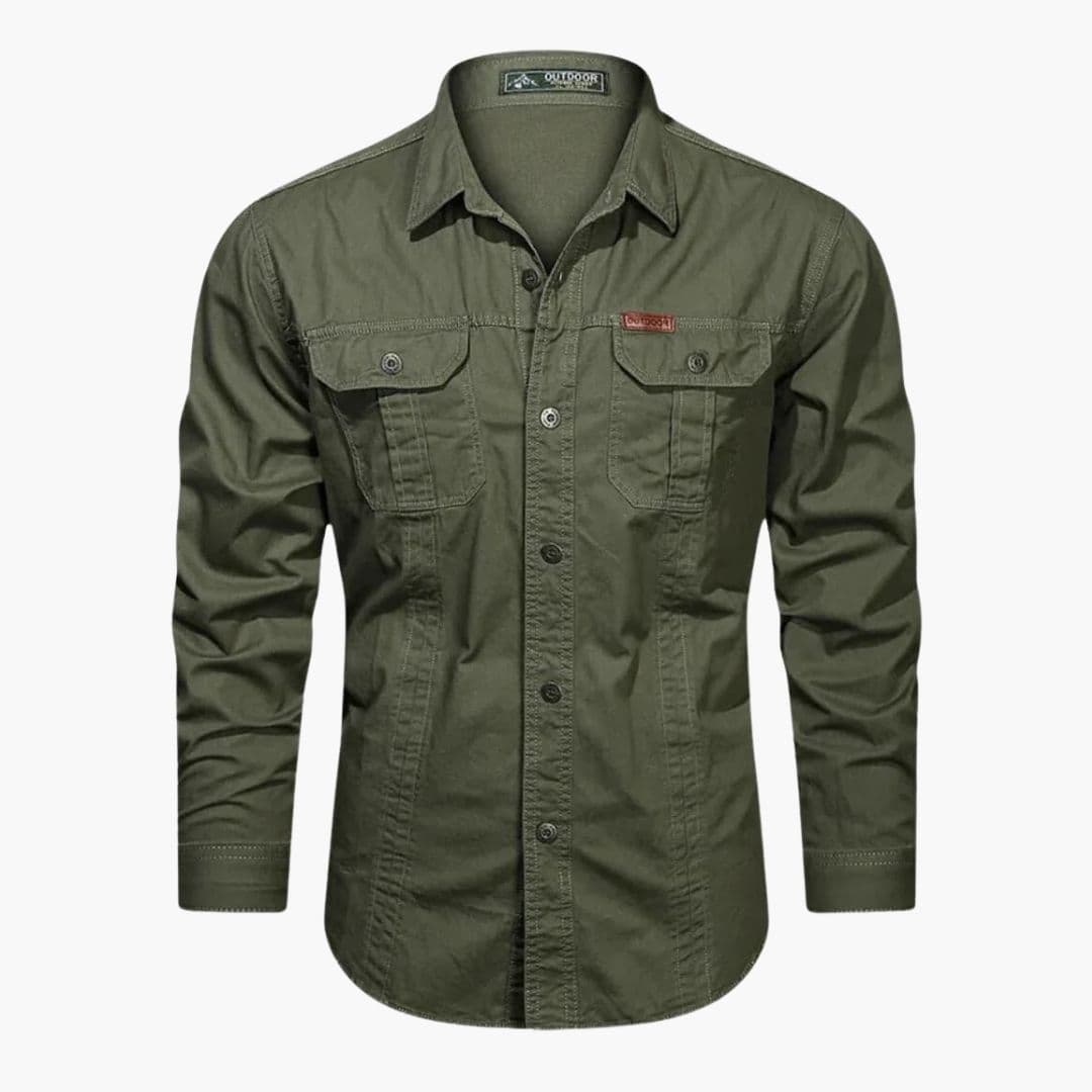 Chemise cargo homme à fermeture boutonnée