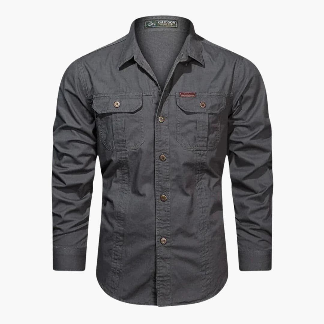 Chemise cargo homme à fermeture boutonnée