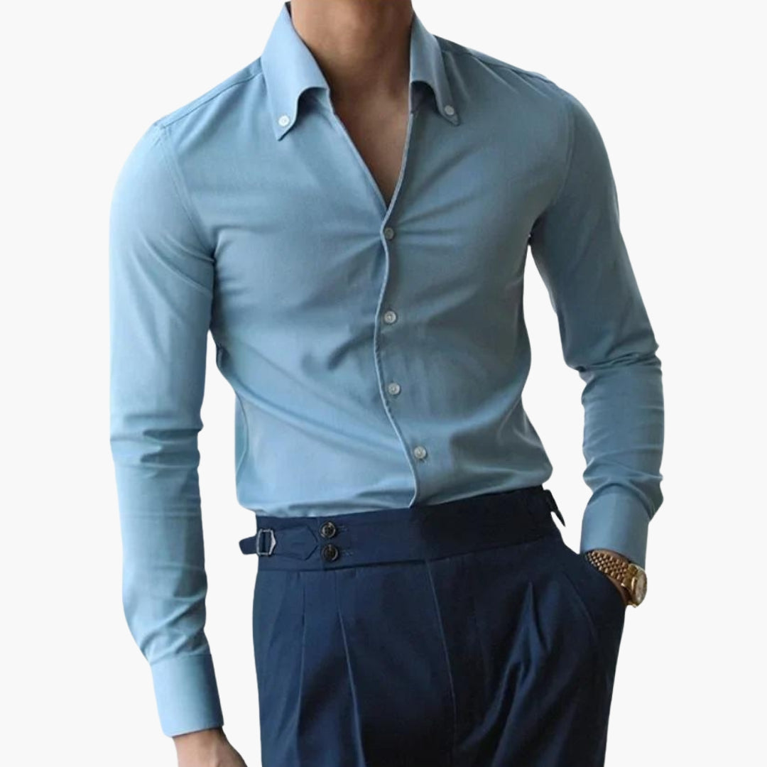 Chemise homme à boutons avec mélange extensible