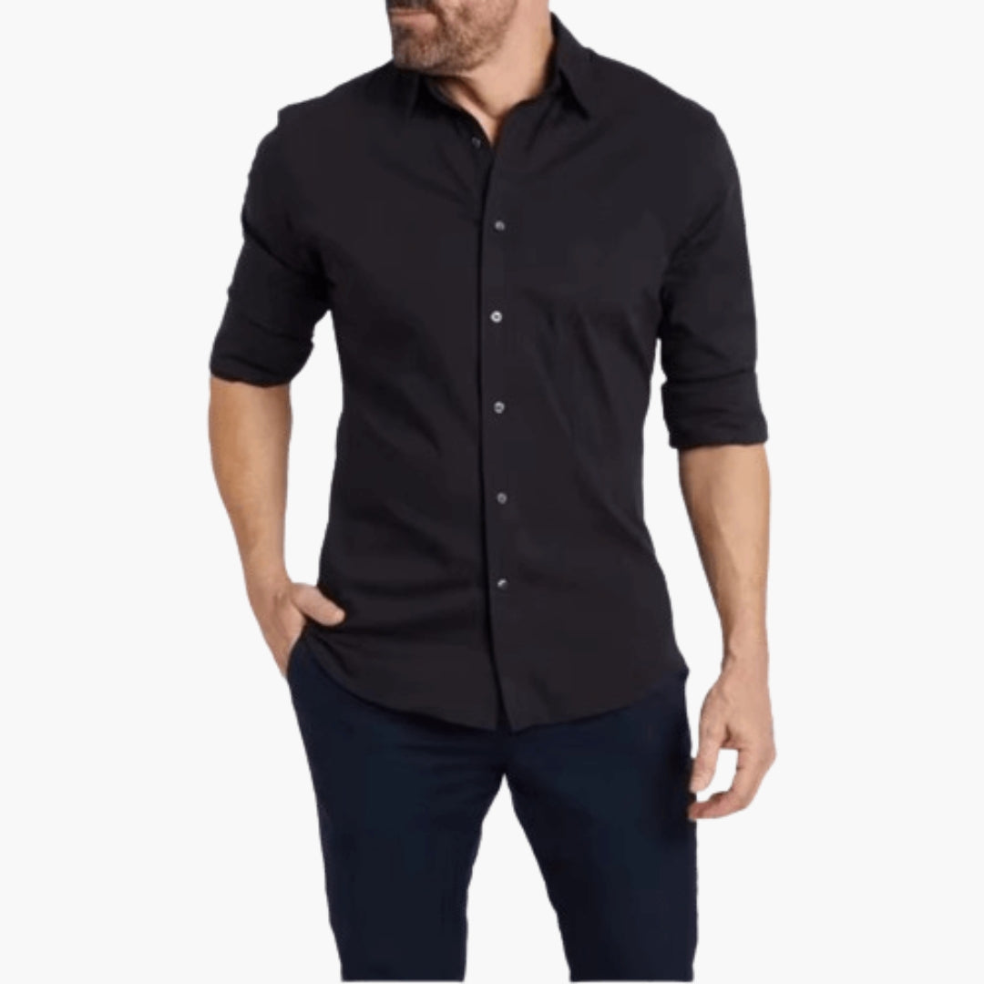 Camicia da uomo con colletto e chiusura lampo