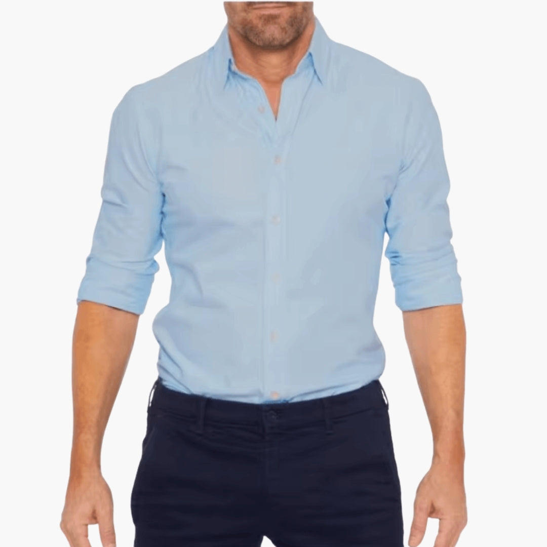 Camicia da uomo con colletto e chiusura lampo