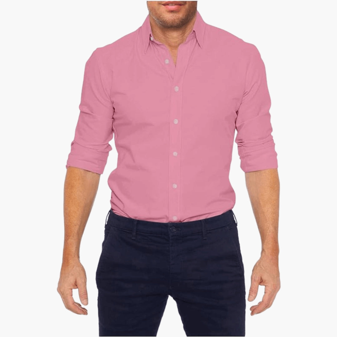 Camicia da uomo con colletto e chiusura lampo