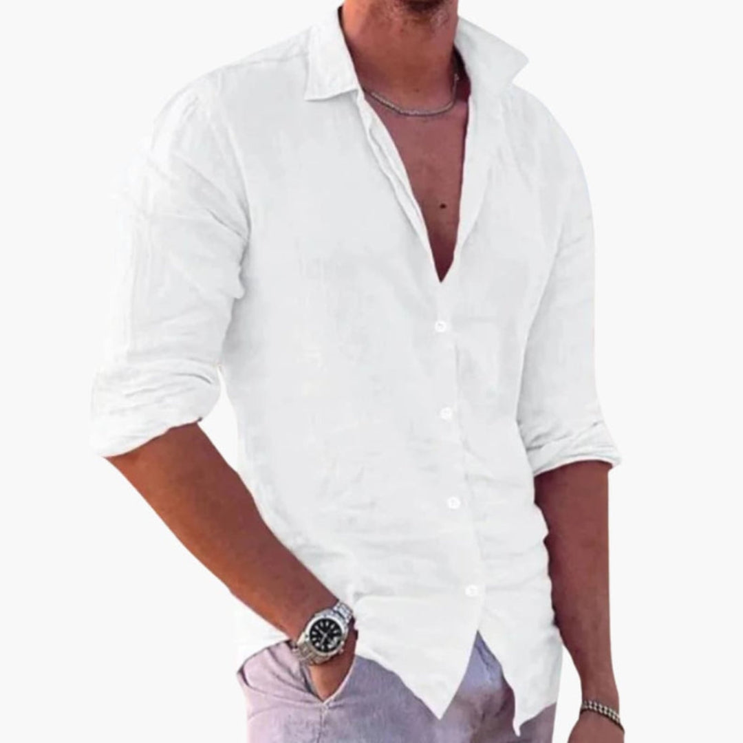 Camicia uomo con colletto classico e chiusura con bottoni